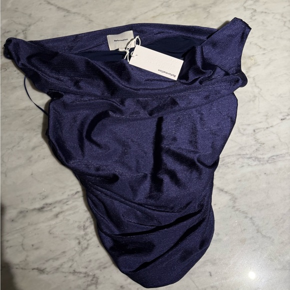 Reformation blue silk scoop neck top - Picture 1 of 1